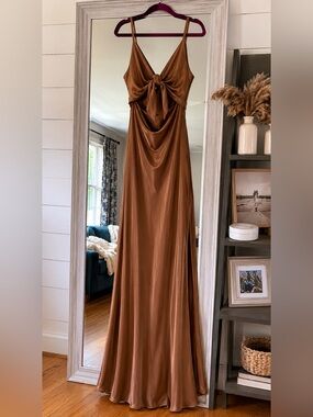 Elegant Tan Maxi Dress